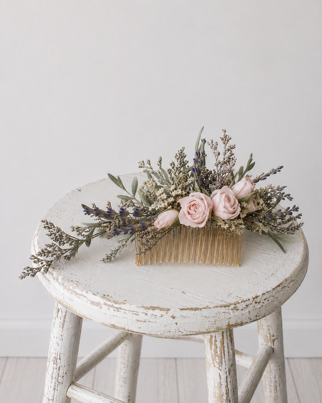 Peigne en fleurs séchées ESPÉRANCE