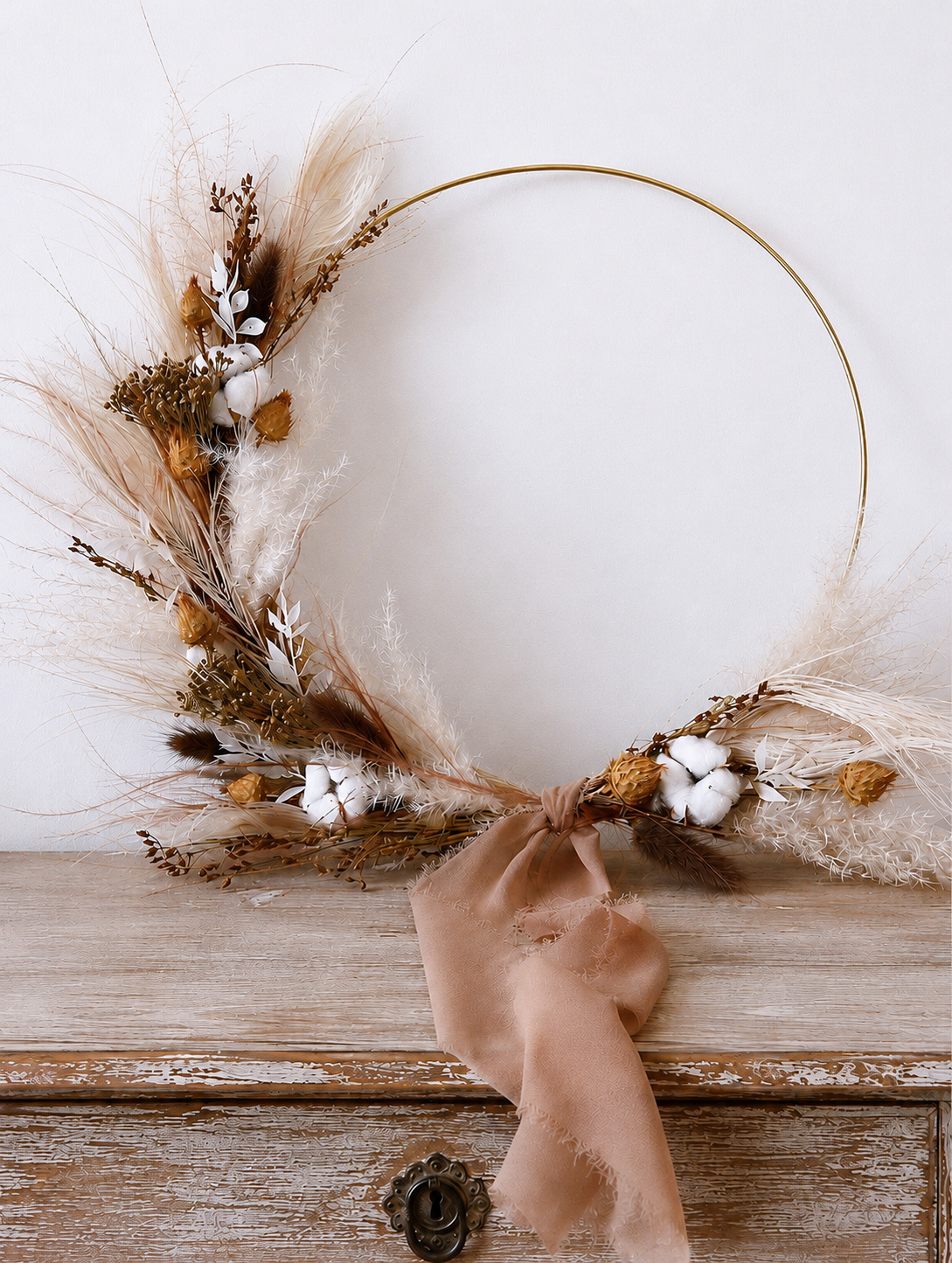 Couronne de fleurs séchées