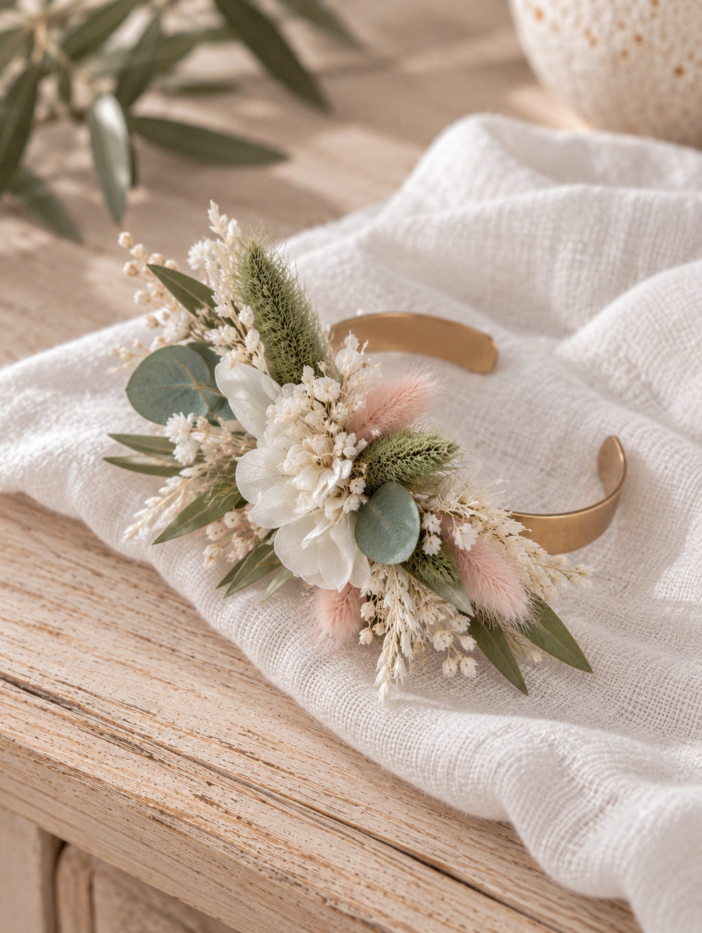 Bracelet Jonc en fleurs séchées ESPÉRANCE