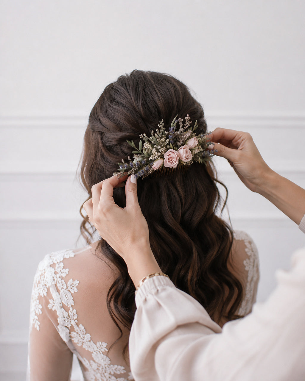 Peigne en fleurs séchées ESPÉRANCE