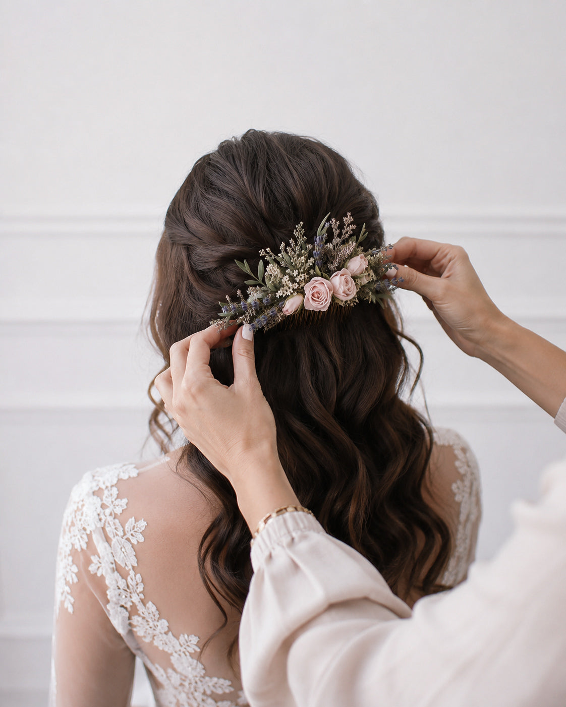 Peigne en fleurs séchées ESPÉRANCE