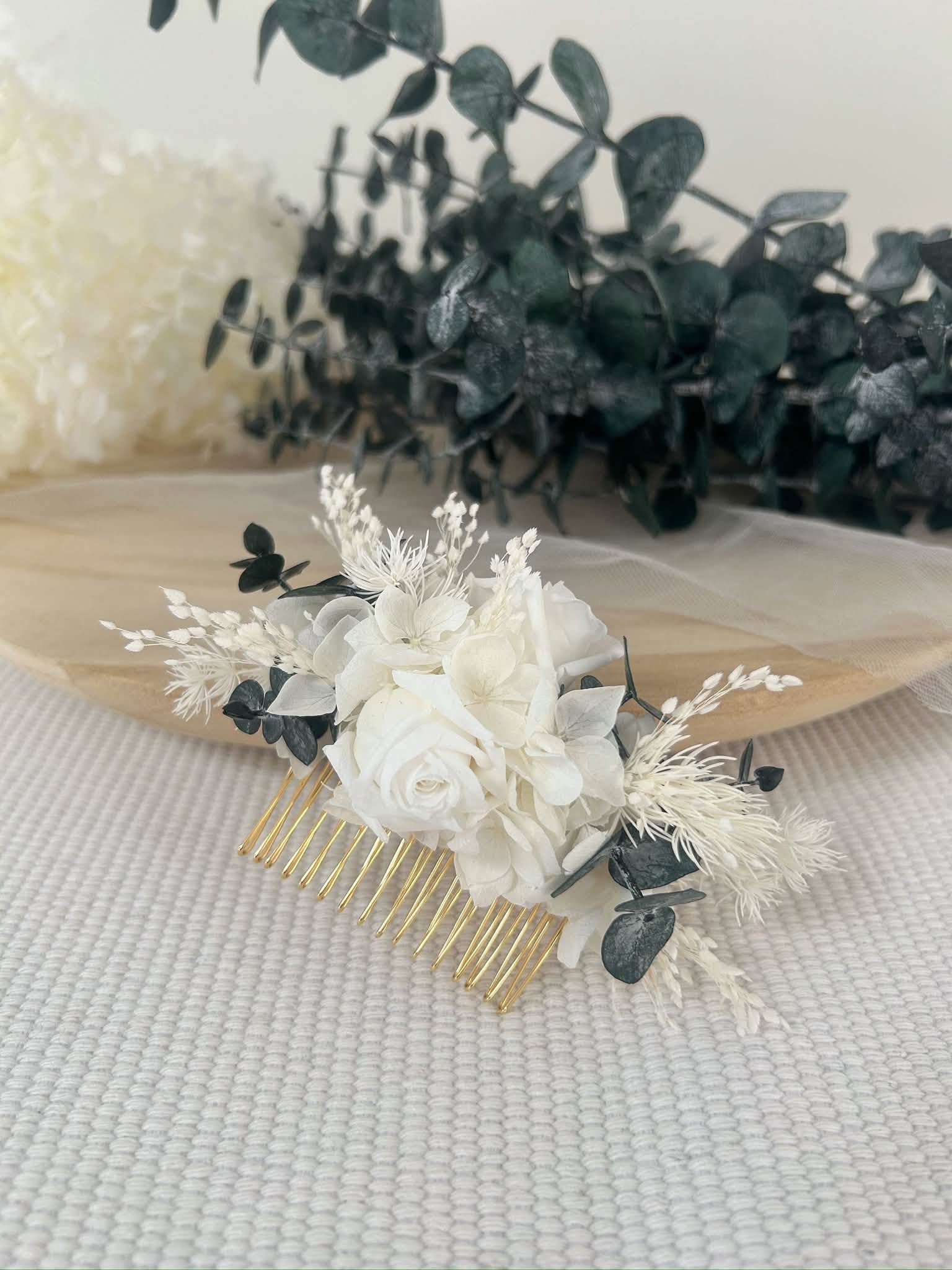 Peigne en fleurs séchées SAUGE
