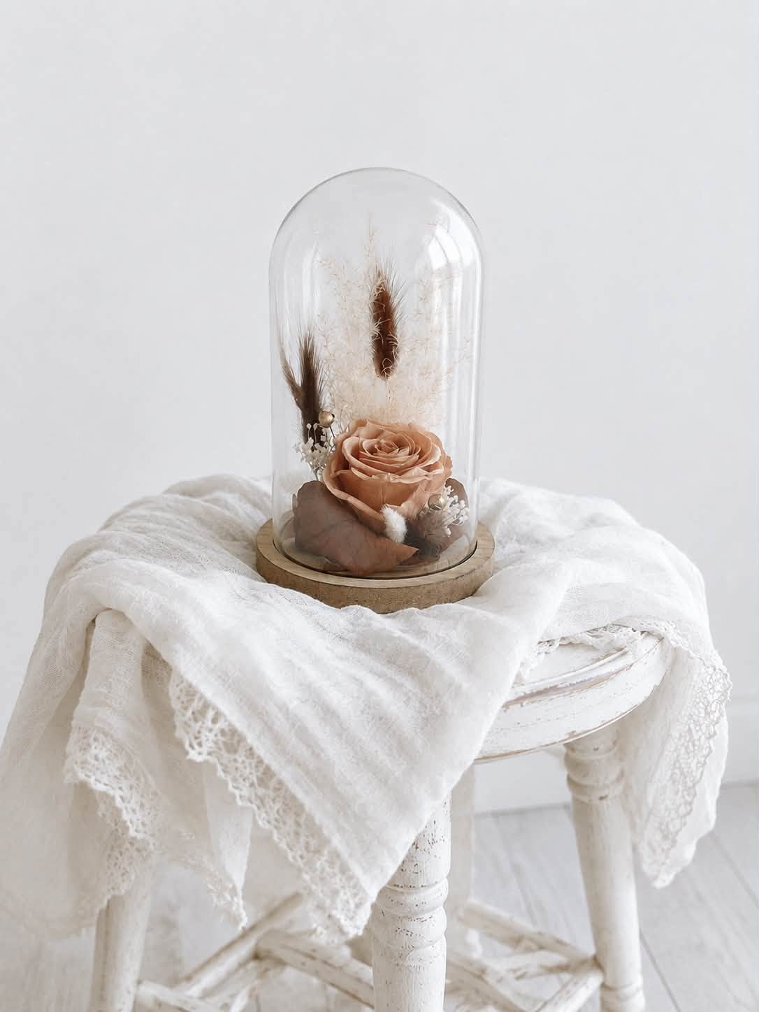 Cloche en fleurs séchées MOKA