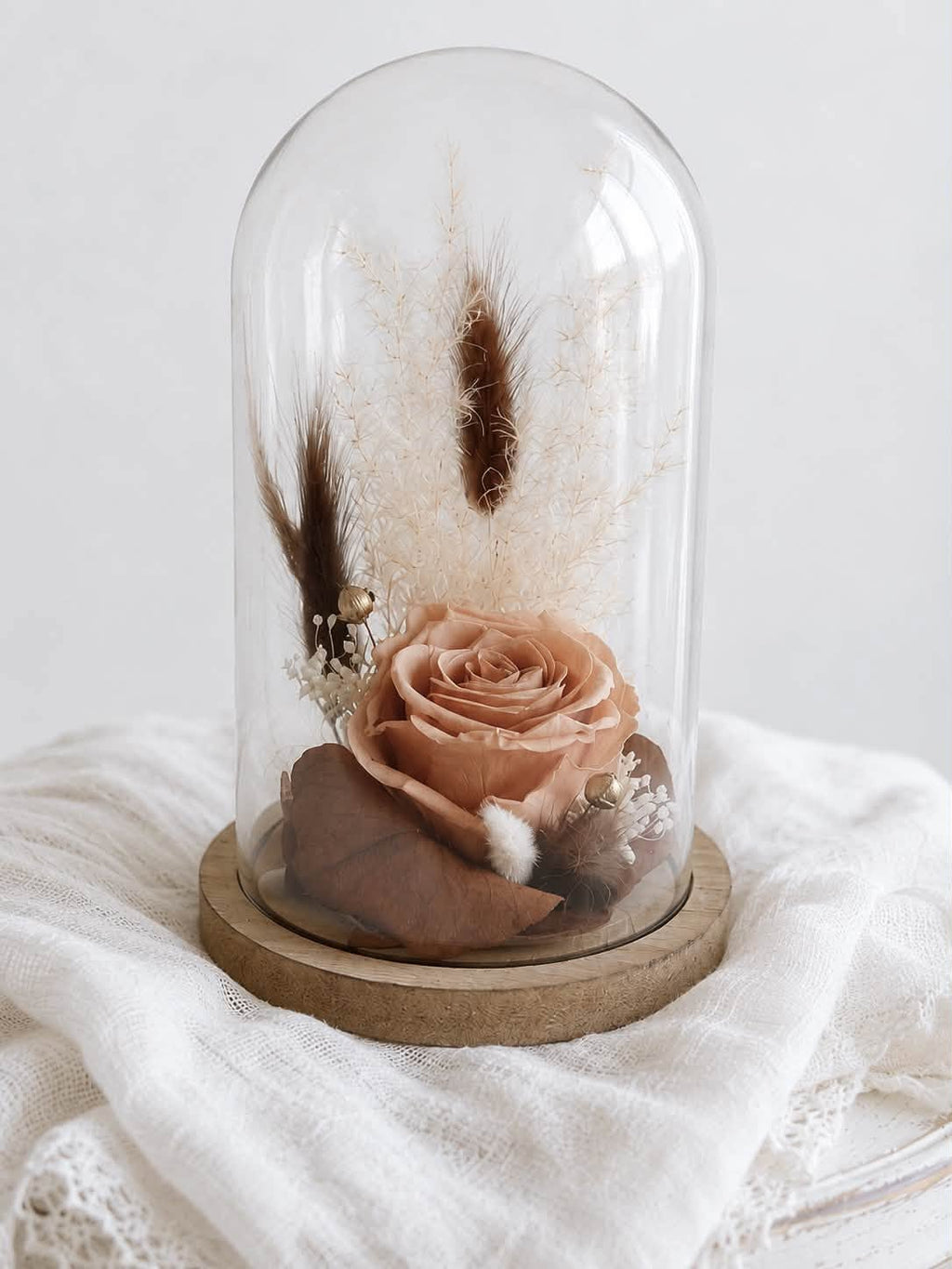 Cloche en fleurs séchées MOKA