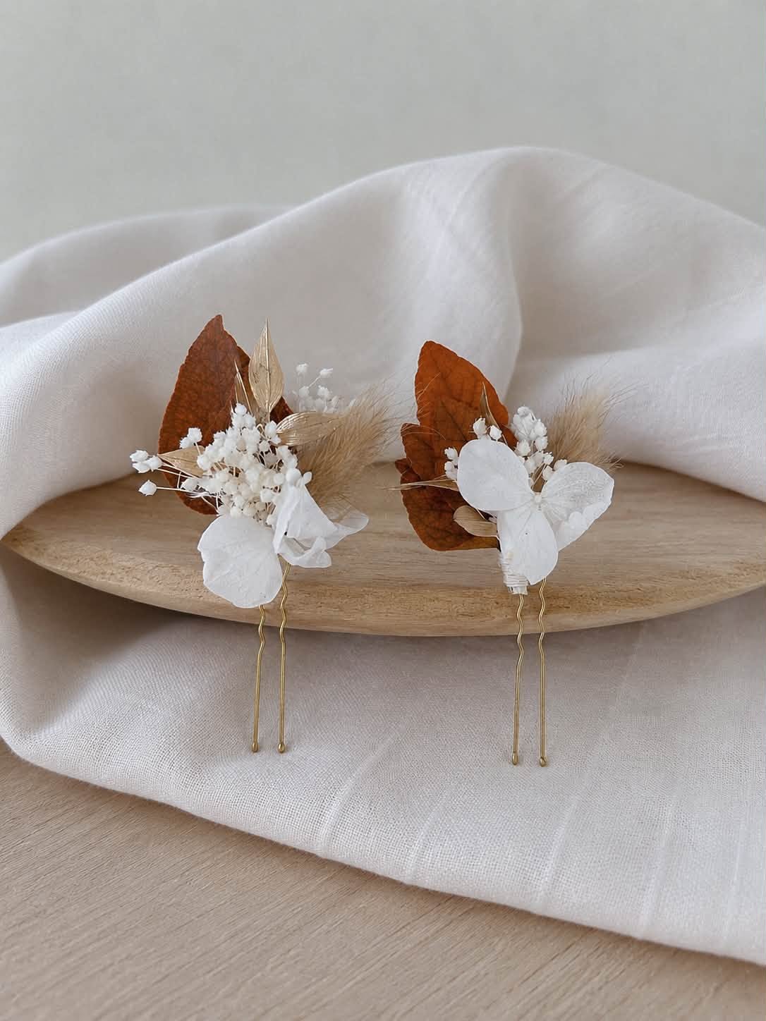 Épingle à cheveux en fleurs séchées CINNAMON