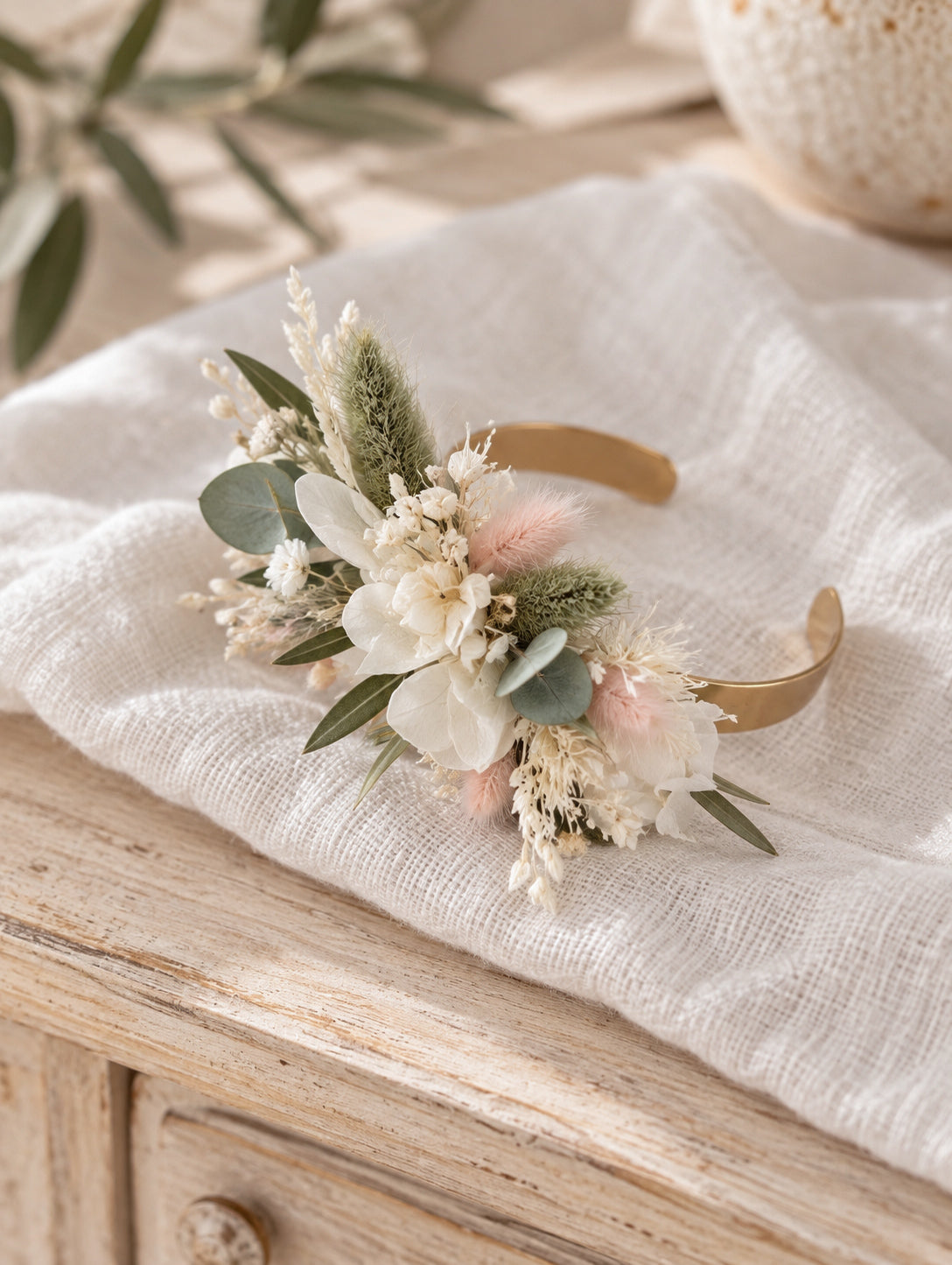 Bracelet Jonc en fleurs séchées ESPÉRANCE
