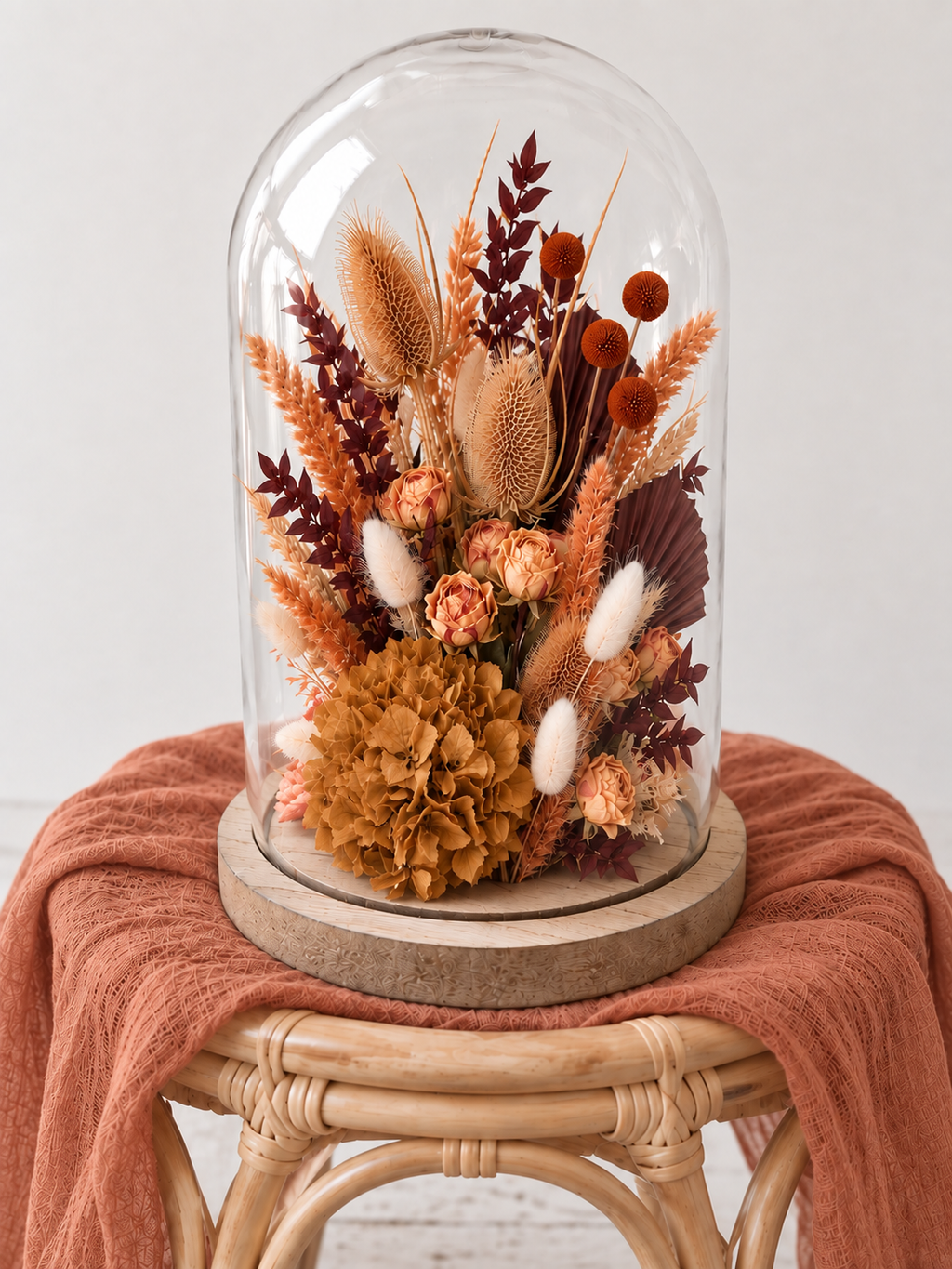 Cloche en fleurs séchées VELOURS