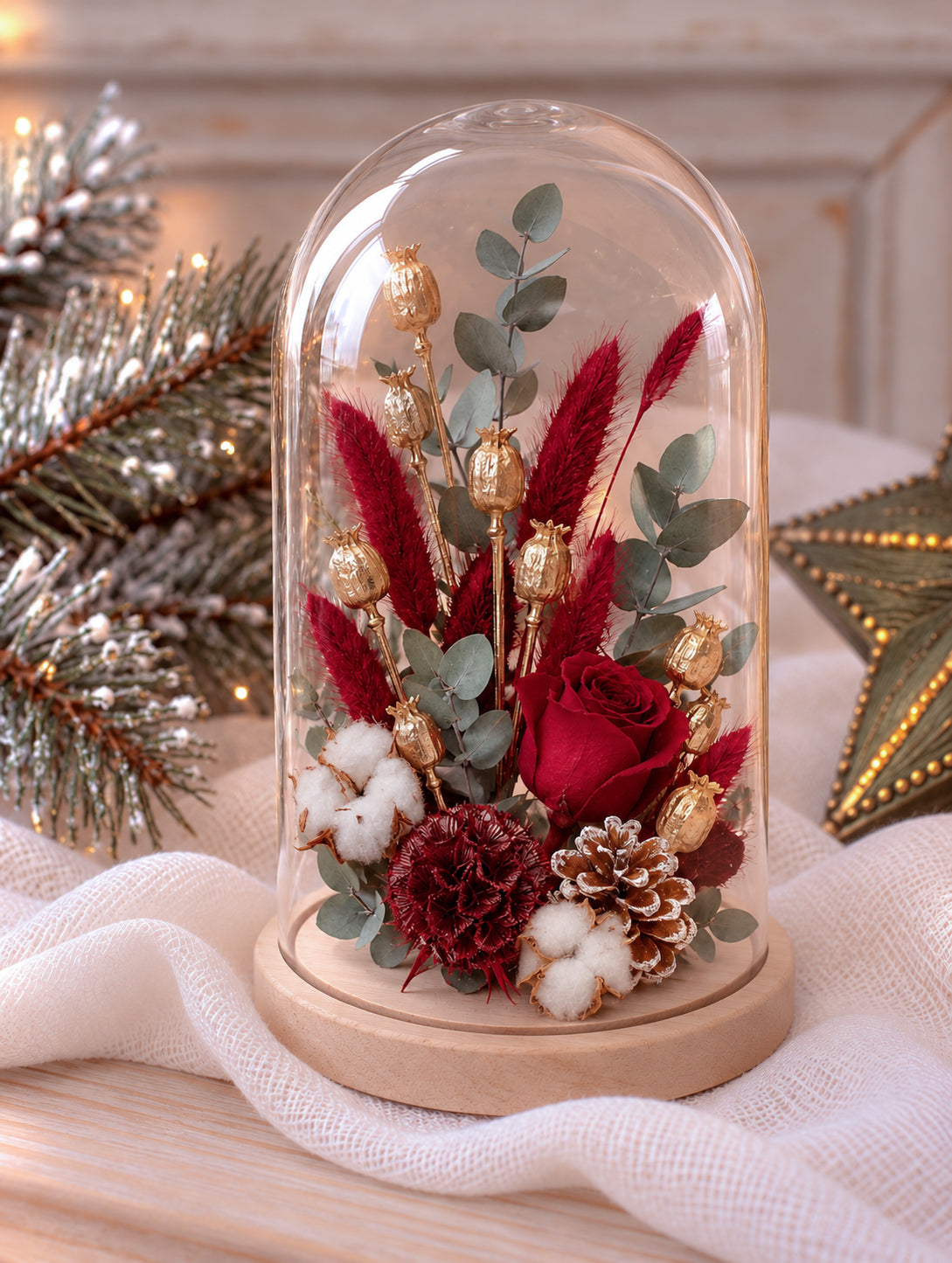Cloche en fleurs séchées FÉERIE