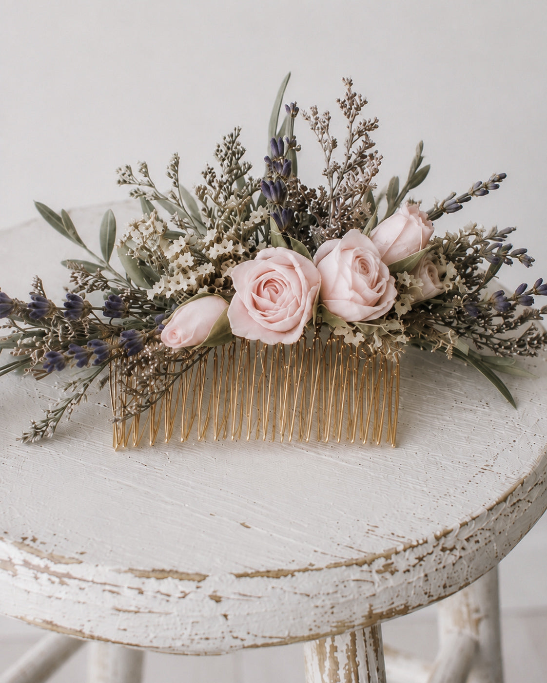 Peigne en fleurs séchées ESPÉRANCE