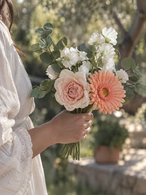 Bouquet de fleurs en papier PÊCHE