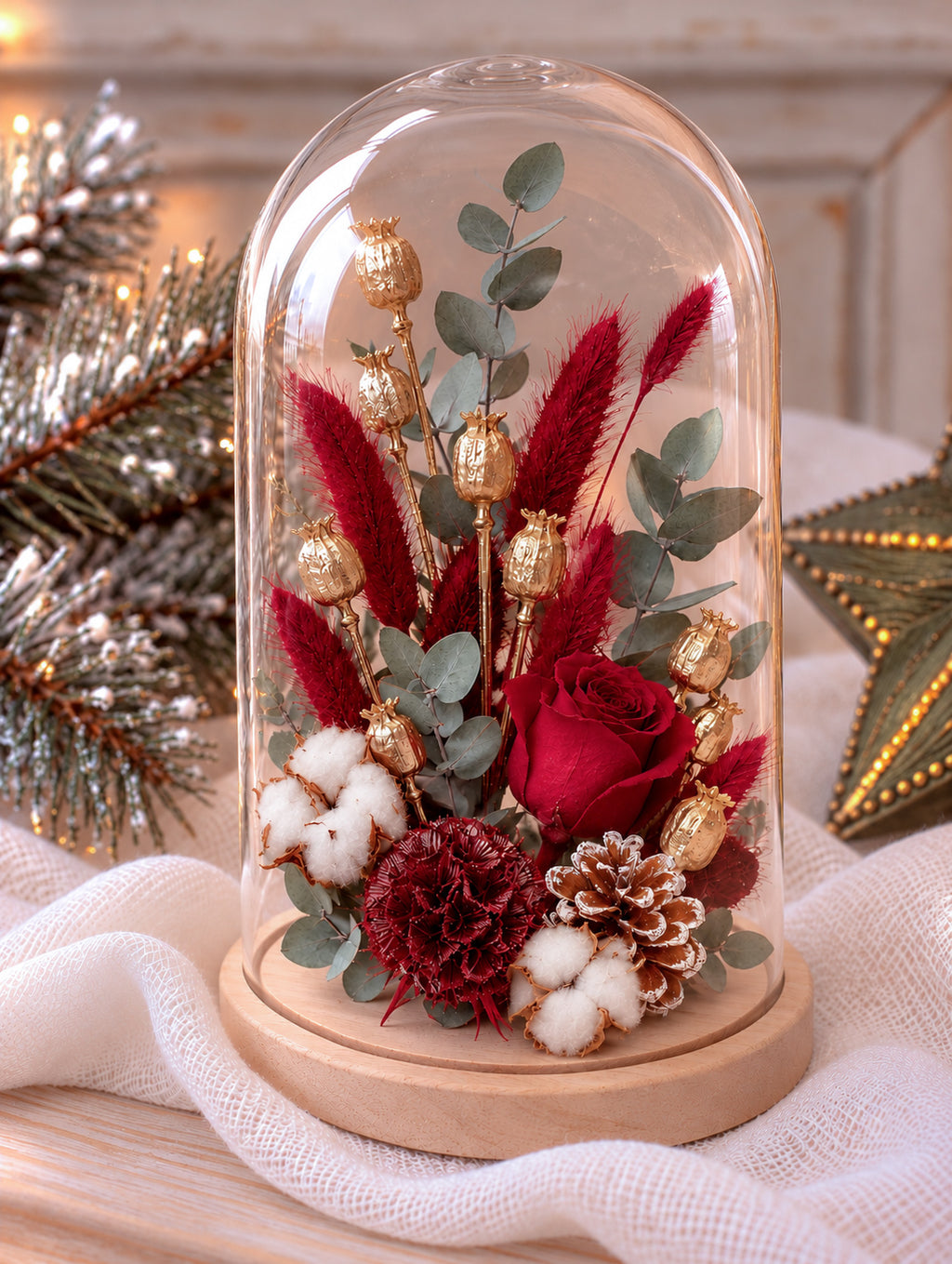 Cloche en fleurs séchées FÉERIE