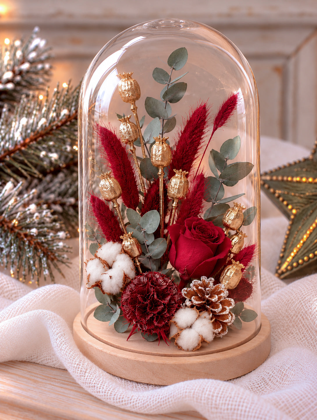 Cloche en fleurs séchées FÉERIE